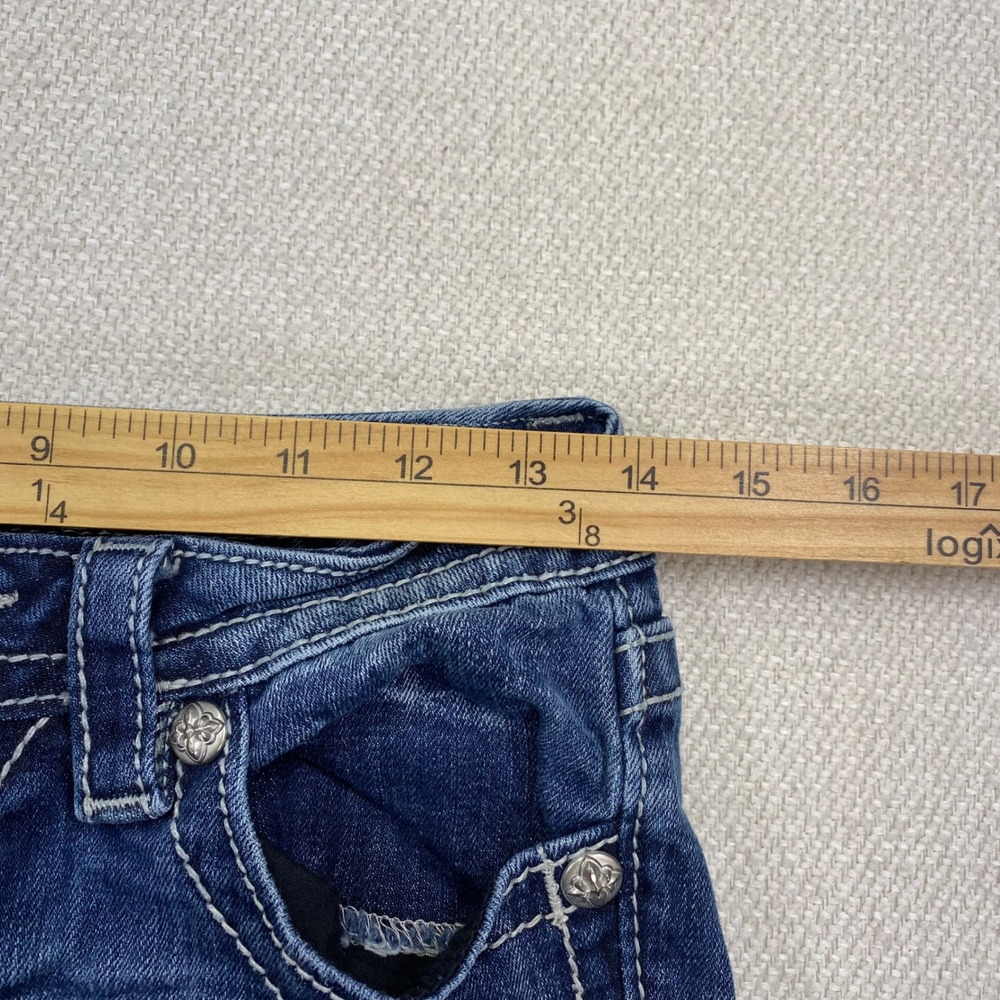 Miss Me Signature Bootcut Jeans Womens 27x 34 Medium Wash Blue Low Rise JW8168B - Picture 7 of 15